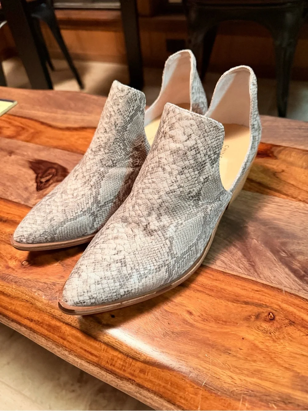 Women’s Size 7.5 / 38 Cortes Snakeskin Embossed Booties